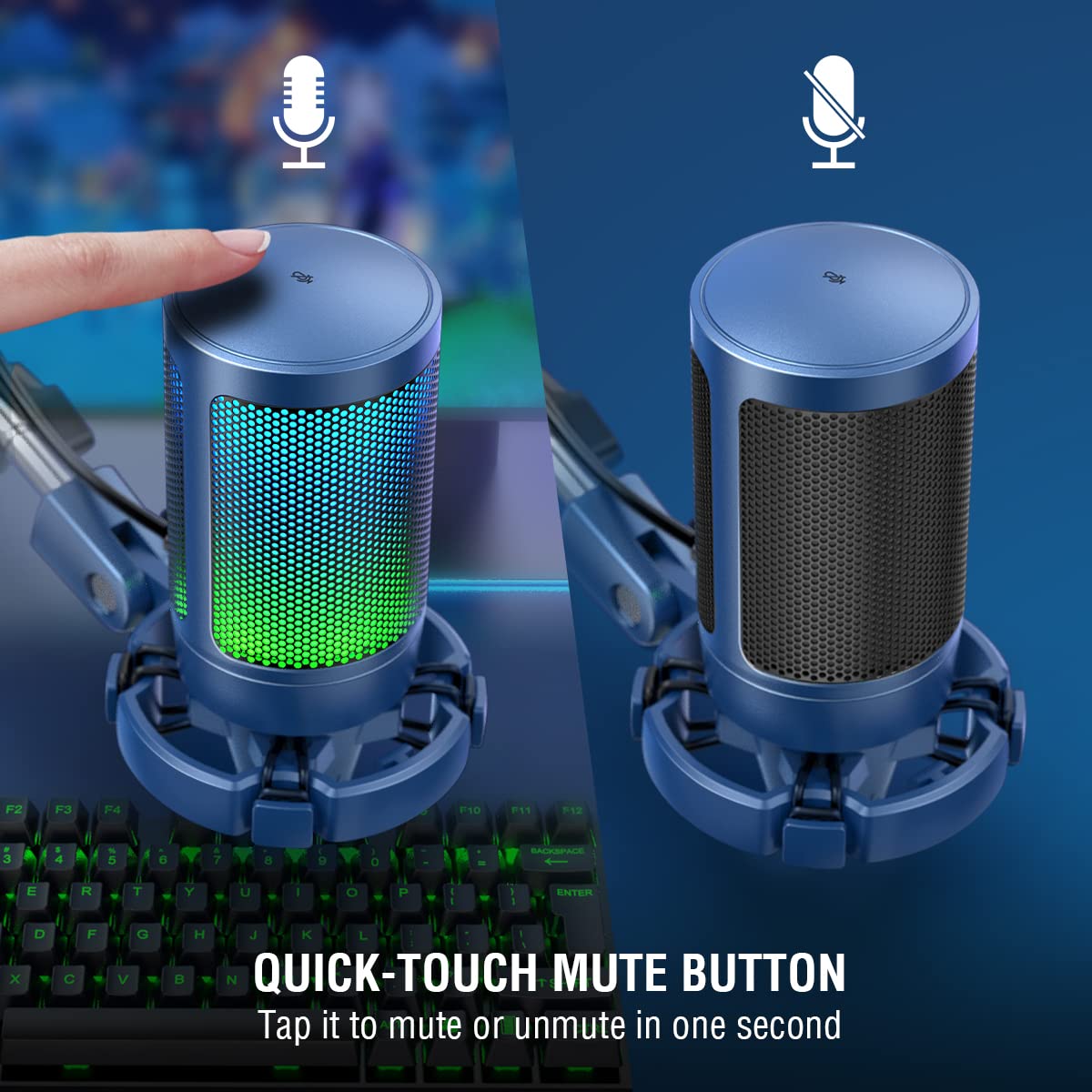 Fifine Usb Gaming Streaming Recording Pc Microphone Kit, Rgb Condenser Computer Mic Bundle For Podcasts, Audio, Vocal, Video On